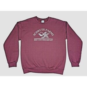 The Office Merch Dwight Schrute SCHRUTE FARMS Sweatshirt Maroon Size M Medium